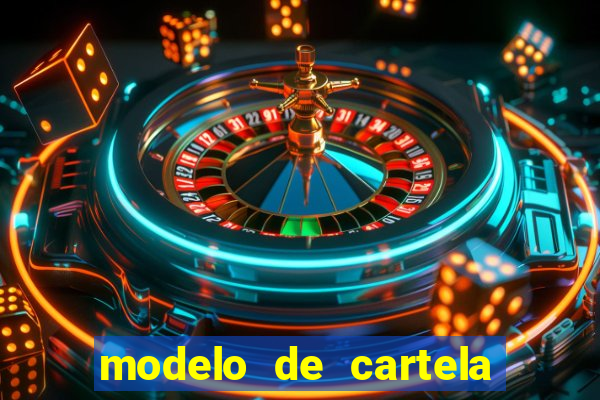 modelo de cartela de bingo em branco